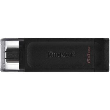 Pendrive Kingston DataTraveler 70 Memoria USB tipo C 64 GB - USB-C 3.2 Gen 1 - Con cover - Nero