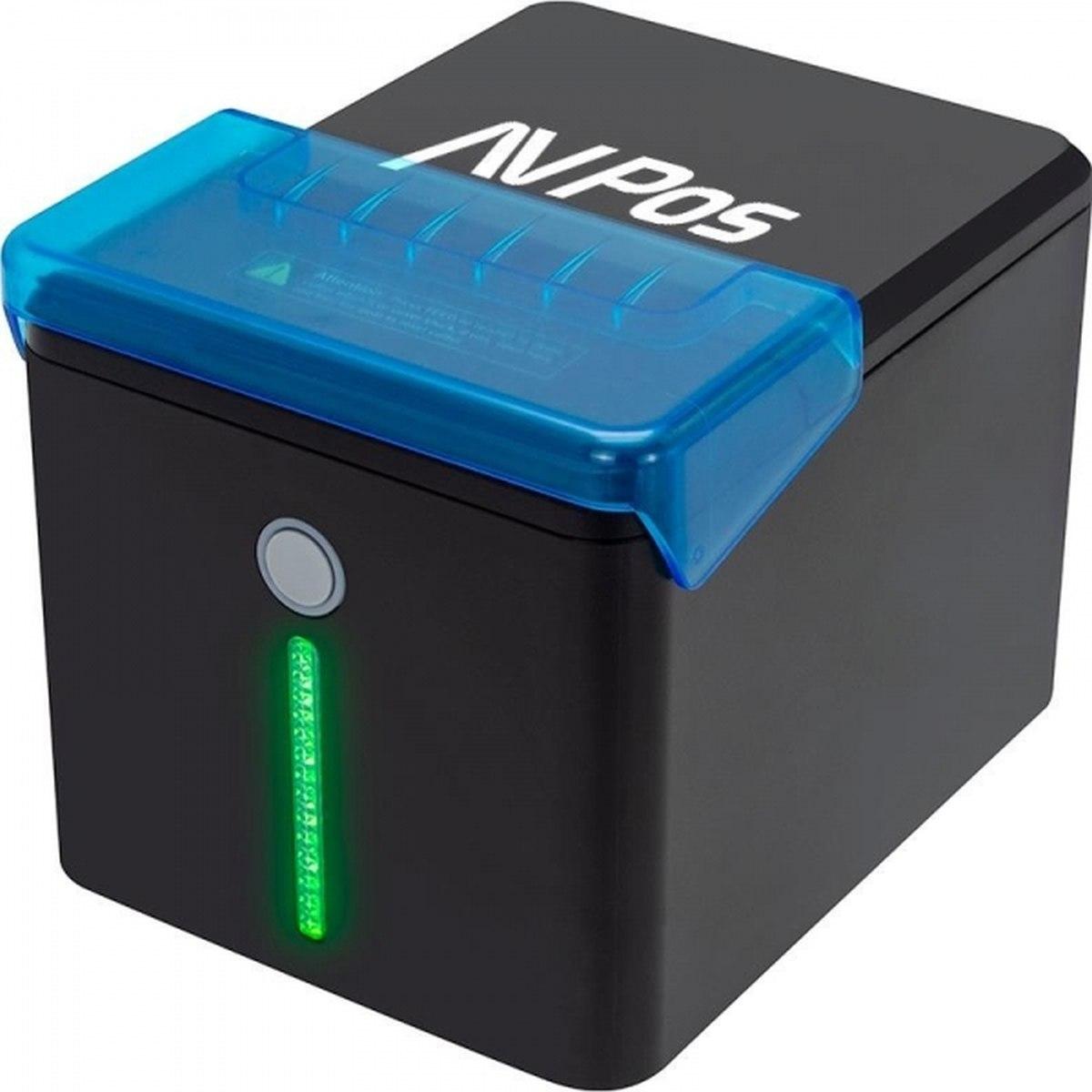 Stampante termica per biglietti da cucina AVPos AVP-K40V K40V - Avviso luminoso e acustico - Copertura resistente all'acqua, all'olio e alla polvere - USB, LAN e Wifi - Colore nero