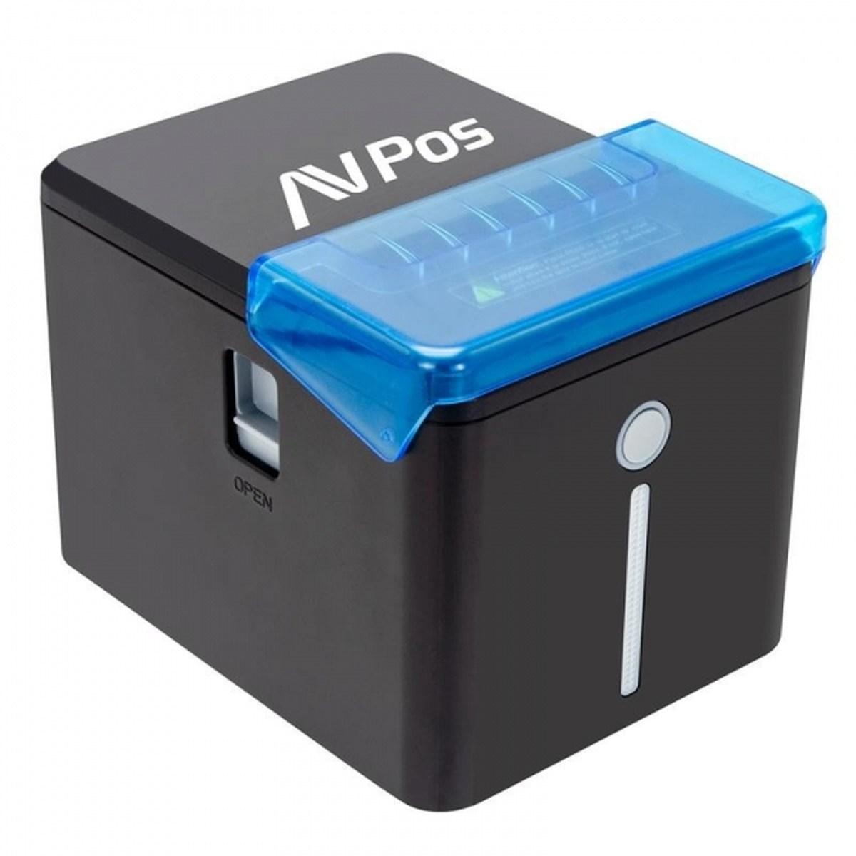 Stampante termica per biglietti da cucina AVPos AVP-K40V K40V - Avviso luminoso e acustico - Copertura resistente all'acqua, all'olio e alla polvere - USB, LAN e Wifi - Colore nero