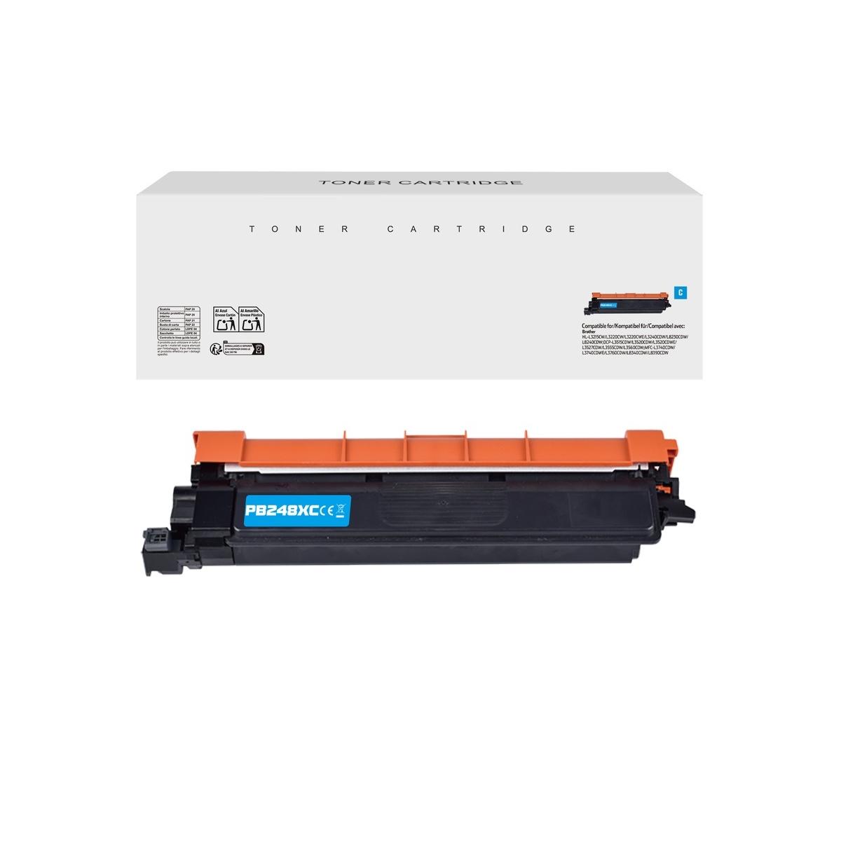 Toner Compatibile (TN-248XLC, 248XL) per BROTHER MFC-L8390CDW (2,3K) CIANO