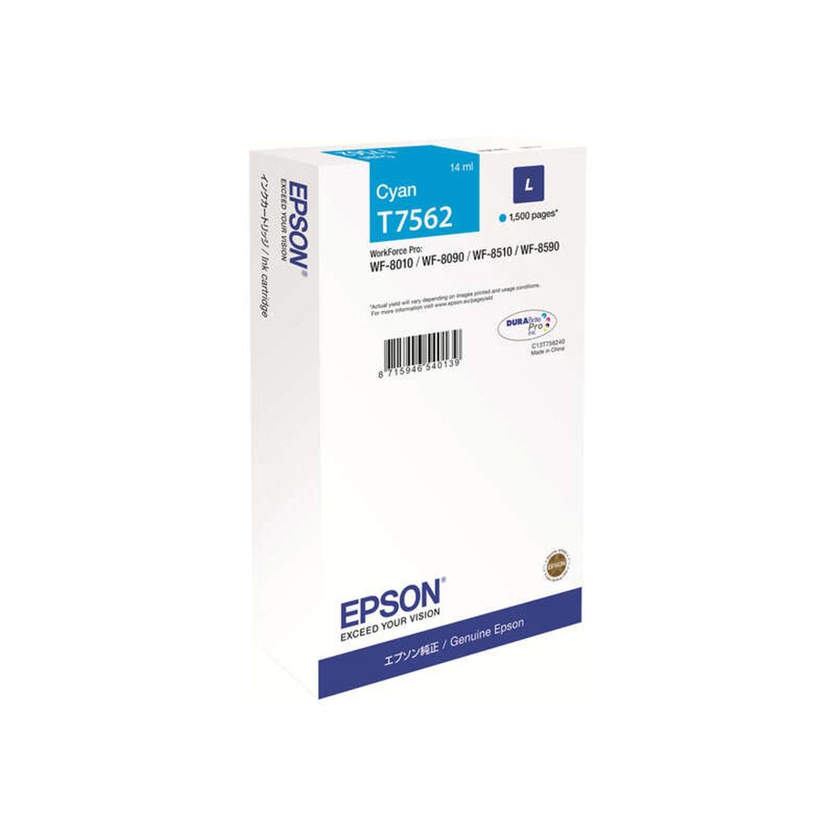 Cartuccia Originale (T7562) EPSON WorkForce Pro WF8010DW (1,5K) CIANO