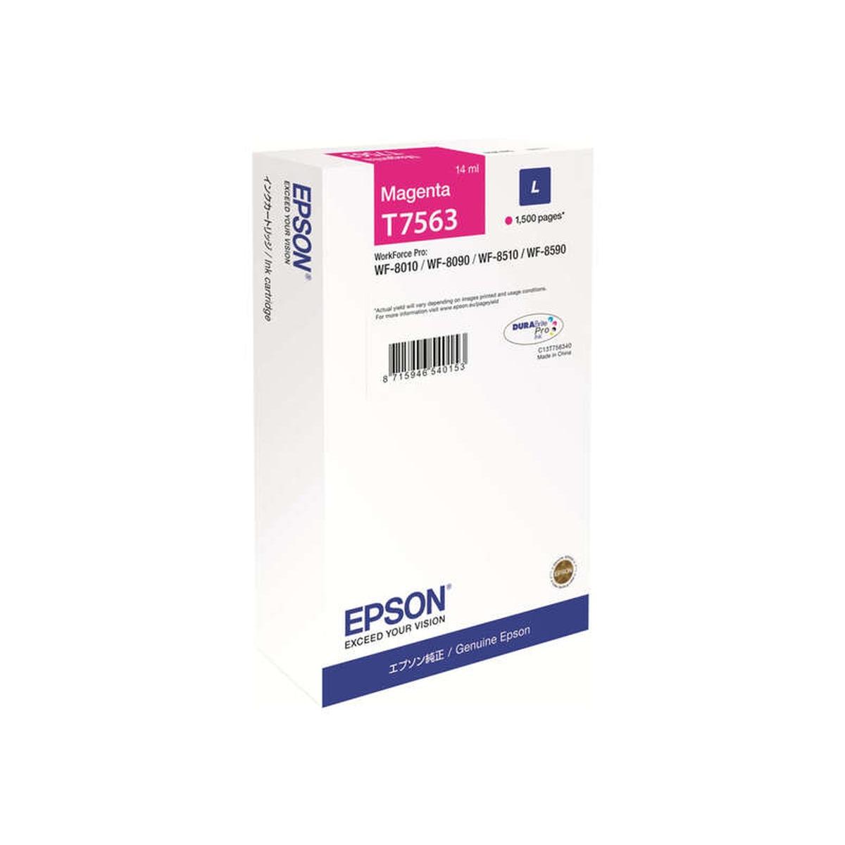 Cartuccia Originale (T7563) EPSON WorkForce Pro WF8010DW (2,5K) CIANO
