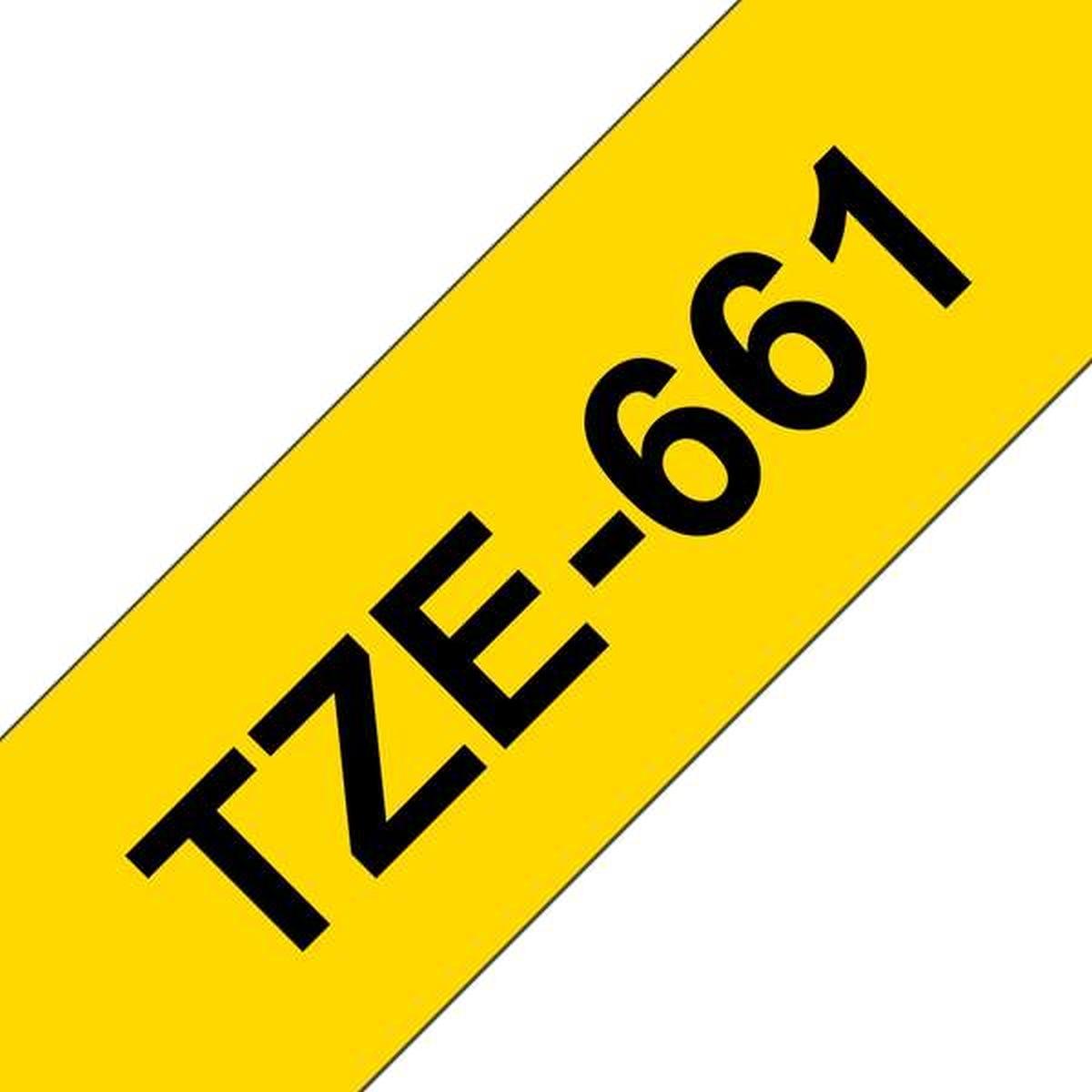 Nastro Compatibile Laminato Nero su Giallo (36mm X 8m) per BROTHER TZe-661
