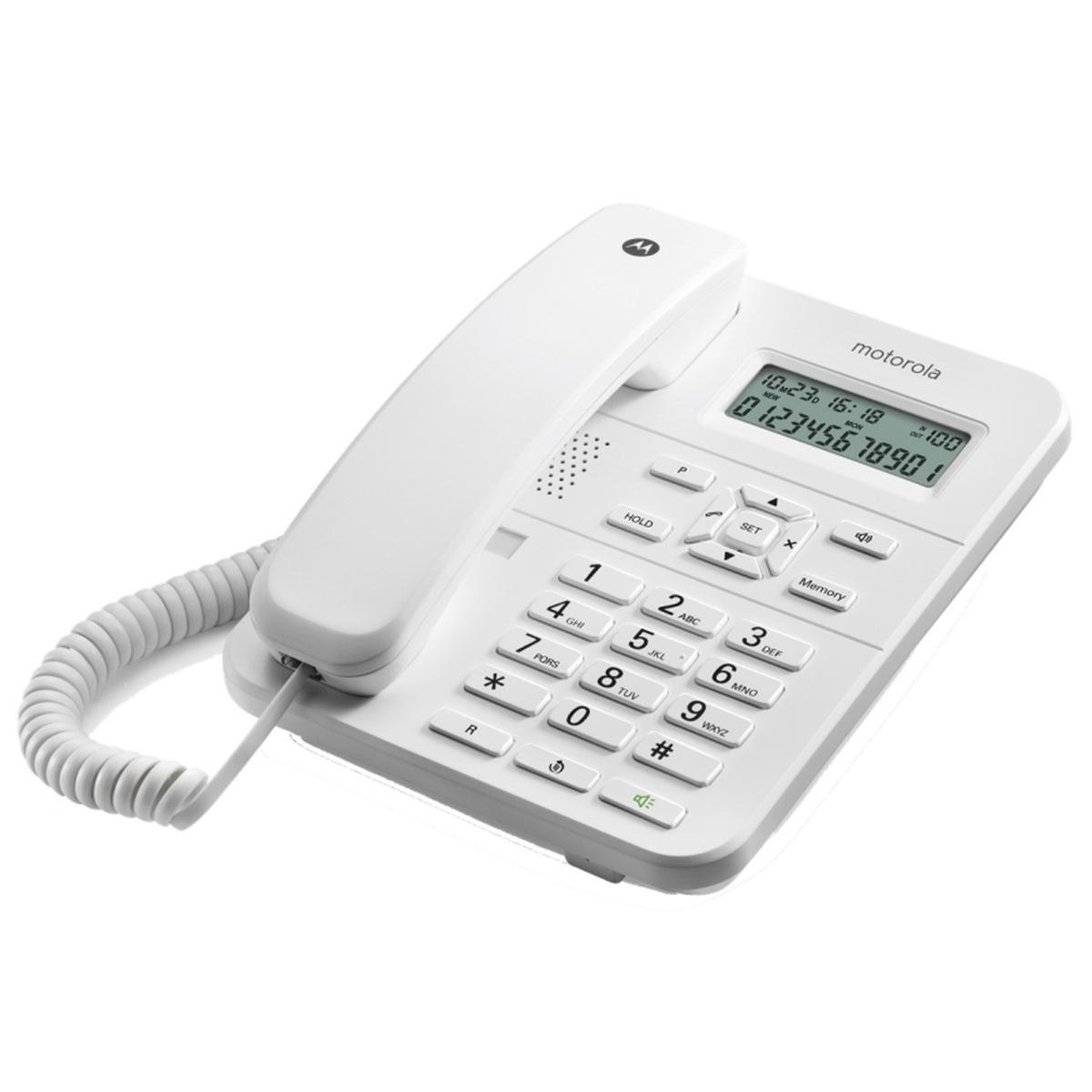 Telefono fisso Motorola CT202 - Vivavoce - Identificativo chiamante - Bianco
