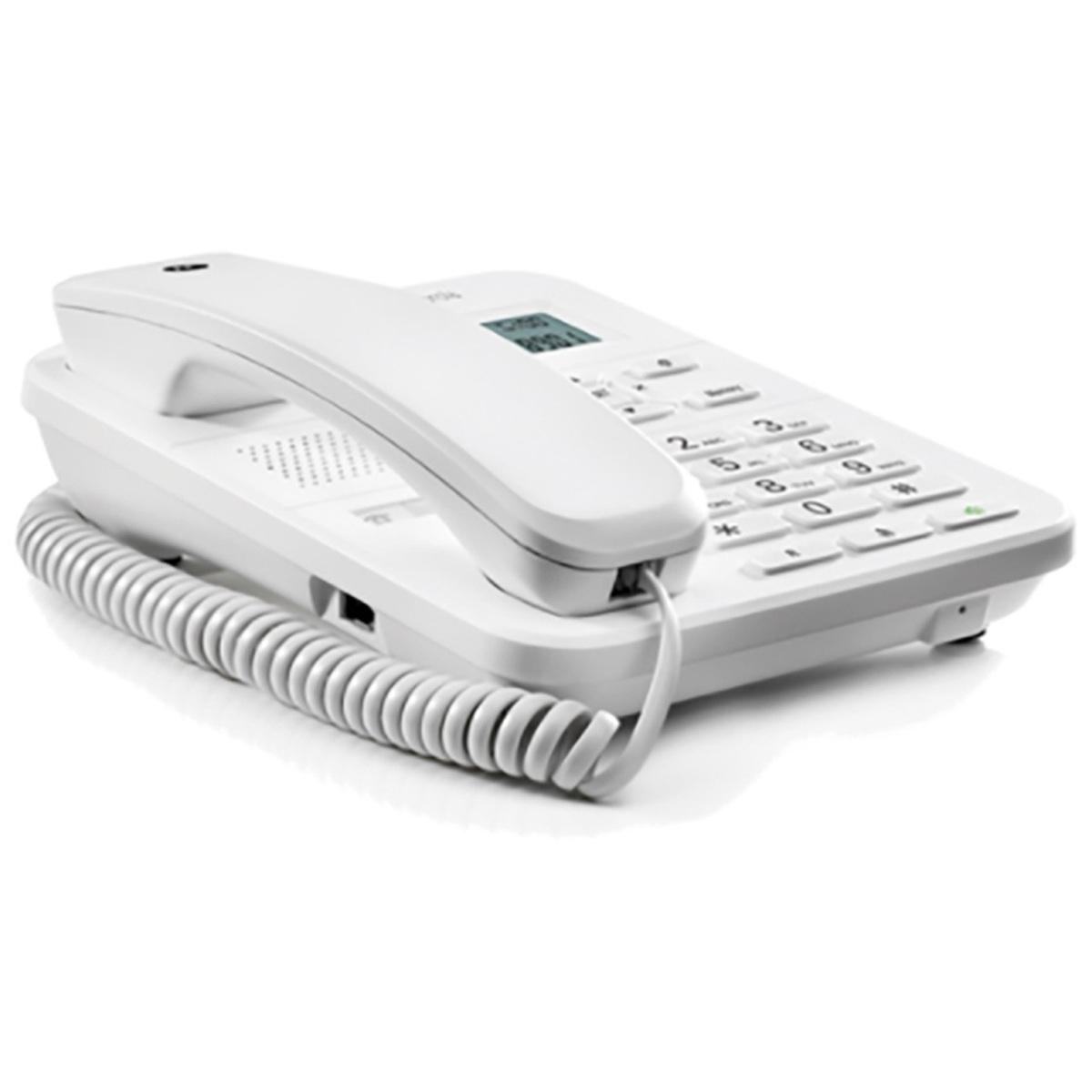 Telefono fisso Motorola CT202 - Vivavoce - Identificativo chiamante - Bianco
