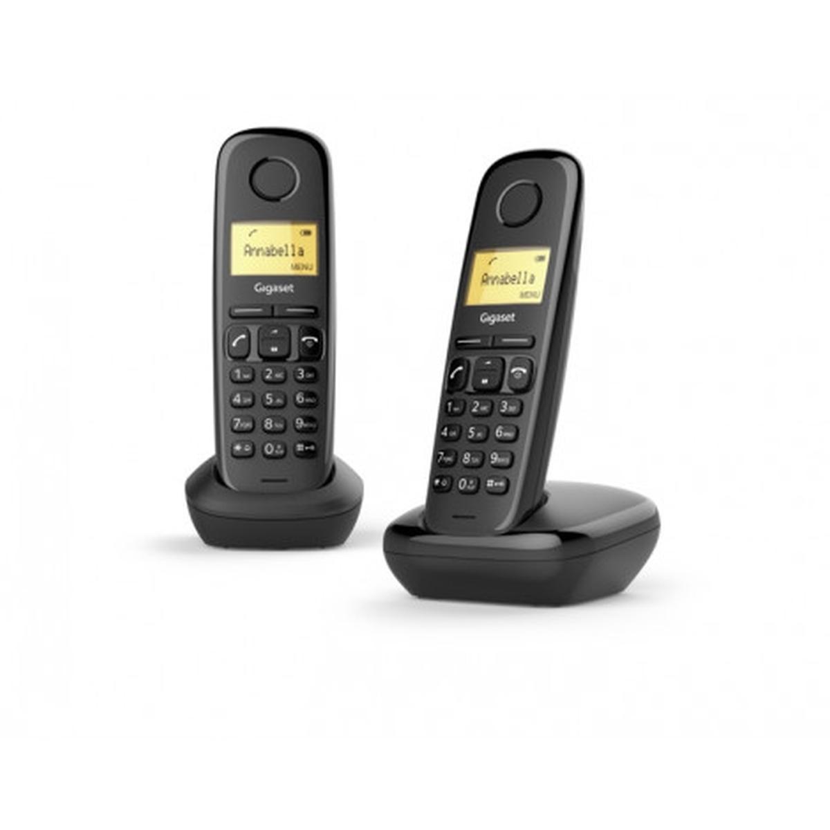 Telefono cordless Gigaset A270 Duo con Dect + 1 ricevitore extra - ID chiamante - Vivavoce - Controllo volume - Nero
