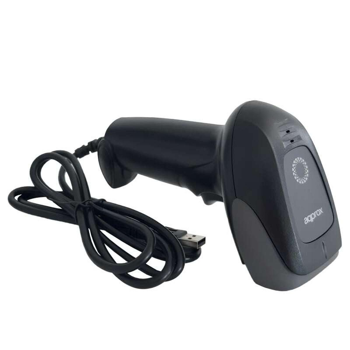 Lettore di codici a barre USB 1D con supporto - Indicatore LED, cicalino - Velocità 300 volte al secondo - Nero