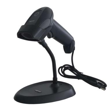 Lettore di codici a barre USB 1D con supporto - Indicatore LED, cicalino - Velocità 300 volte al secondo - Nero