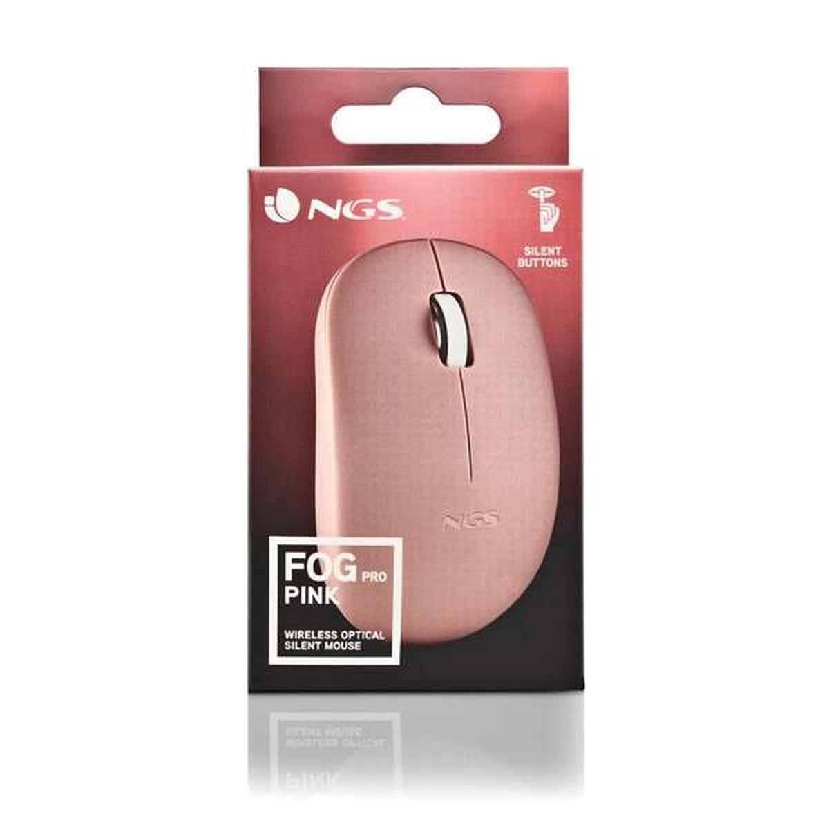 Mouse wireless NGS con tasti silenziosi - 2 pulsanti - Ambidestro - Rosa