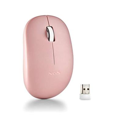 Mouse wireless NGS con tasti silenziosi - 2 pulsanti - Ambidestro - Rosa