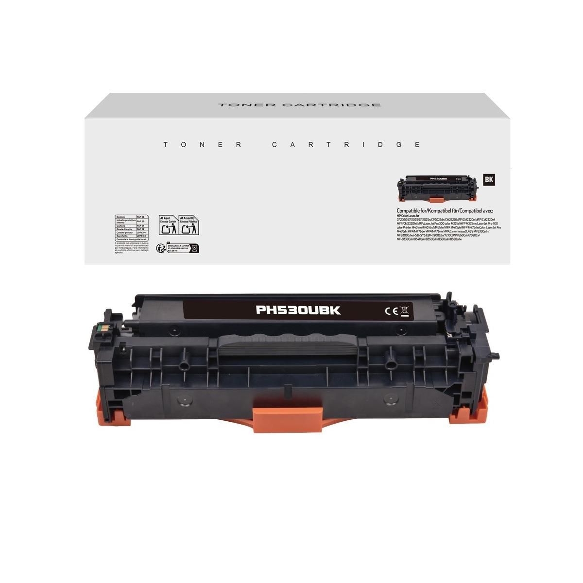 Toner Compatibile (CC530A, CE410X, CF380X, 718K) per HP CP2025 | NERO
