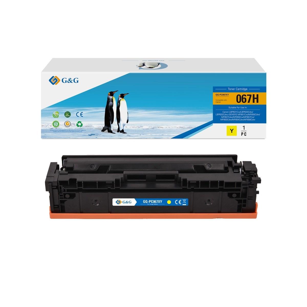 Toner Compatibile (067HY, 5103C002) per CANON i-SENSYS MF651Cw (2,35K) GIALLO XL