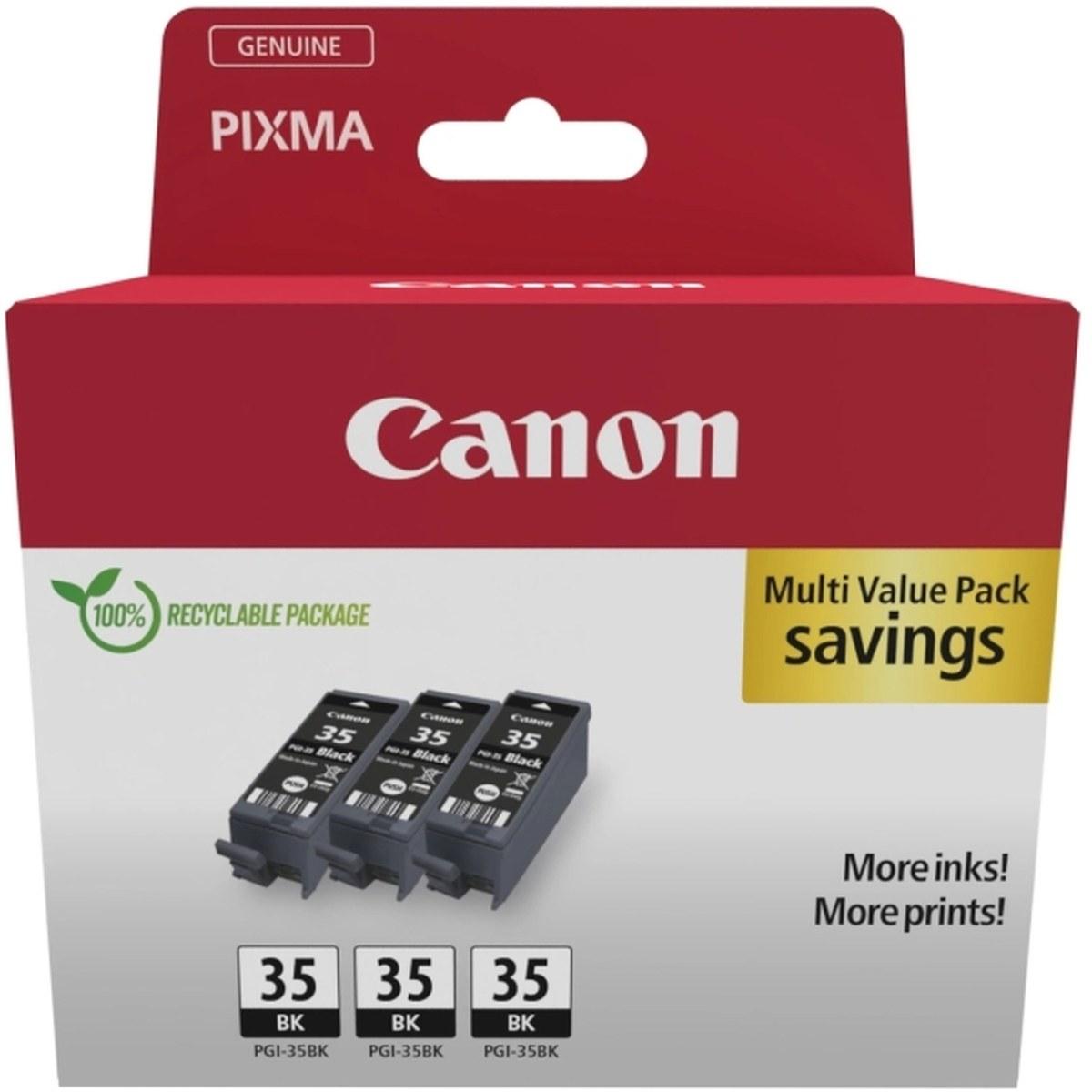 Multipack Originale (1509B028, PGI35BK) CANON PIXMA iP100 | 3x9ml | NERO