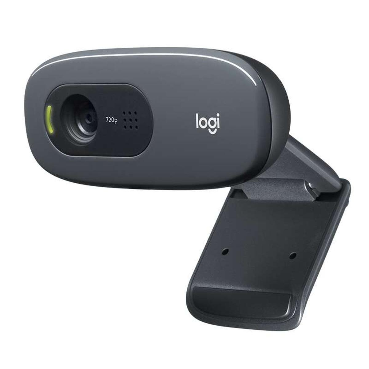 Webcam Logitech C270 HD 720p - 3Mpx - USB 2.0 - Microfono integrato - Angolo di visione 60º - Messa a fuoco fissa - Cavo 1,50 - Colore nero