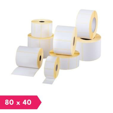 Rotolo Etichette per Stampanti Termiche | Adesivo Permanente | 80x40 | 1.150 etichette