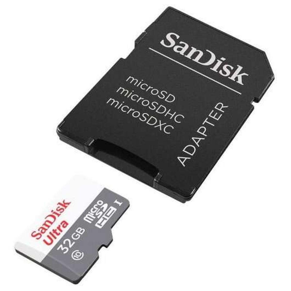 Scheda SanDisk Ultra Micro SDHC da 32 GB UHS-I U1 Classe 10 100 MB/s + adattatore SD
