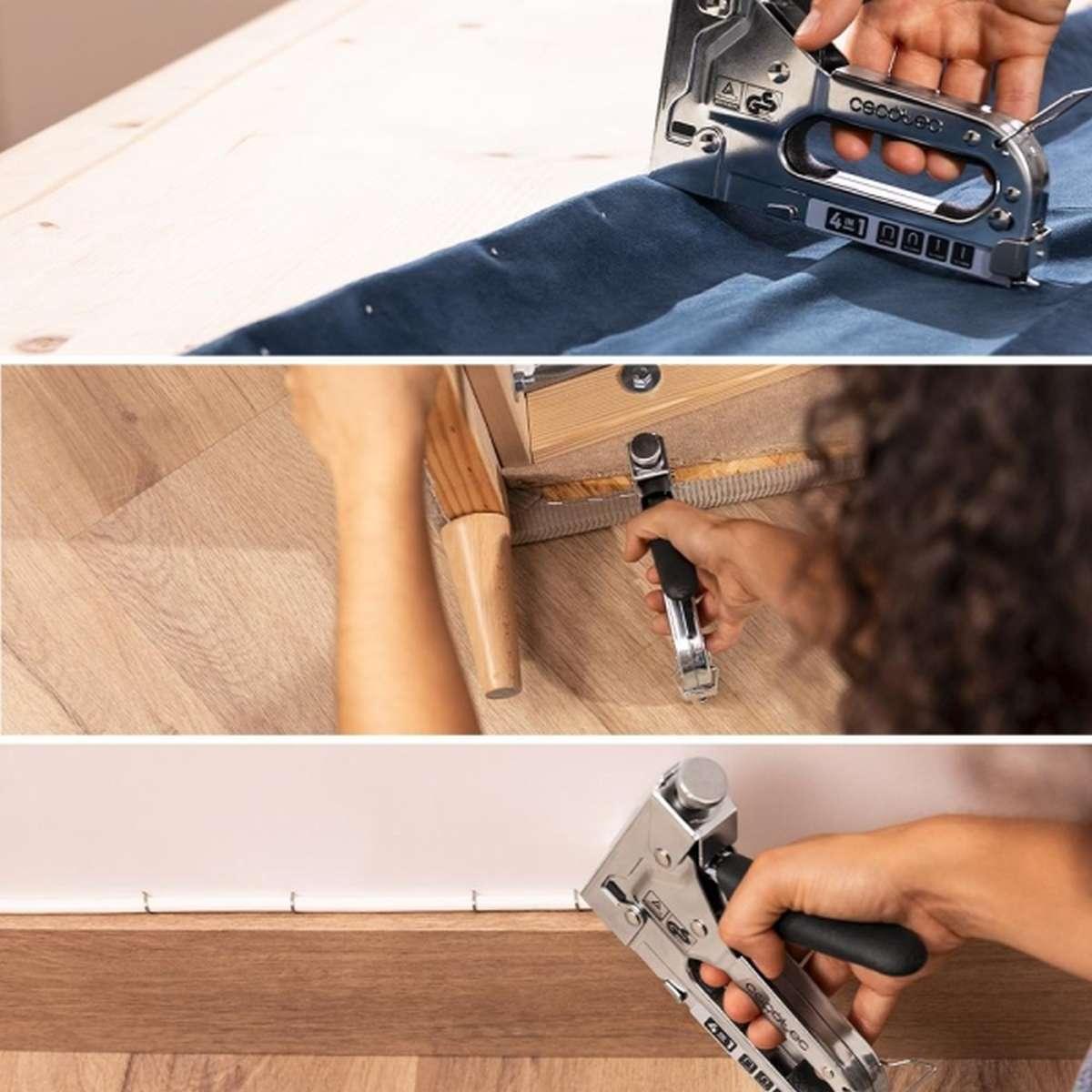 Chiodatrice/graffatrice Cecotec FastTacker 4 in 1 - Accessori inclusi - Valigetta per il trasporto - Colore acciaio