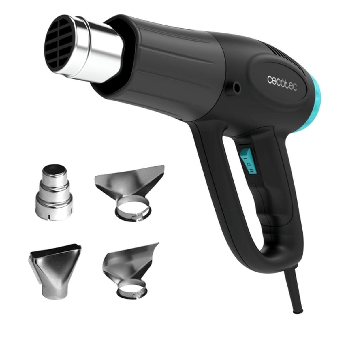 Pistola termica Cecotec Hell Gun 3500 - 2000W - Temperatura regolabile fino a 550ºC - Accessori inclusi - Nera
