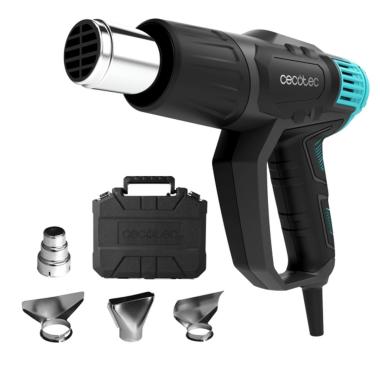 Pistola termica Cecotec Hell Gun 7500 Full Equip - 2000W - Temperatura regolabile da 50ºC a 550ºC - Accessori inclusi - Nera