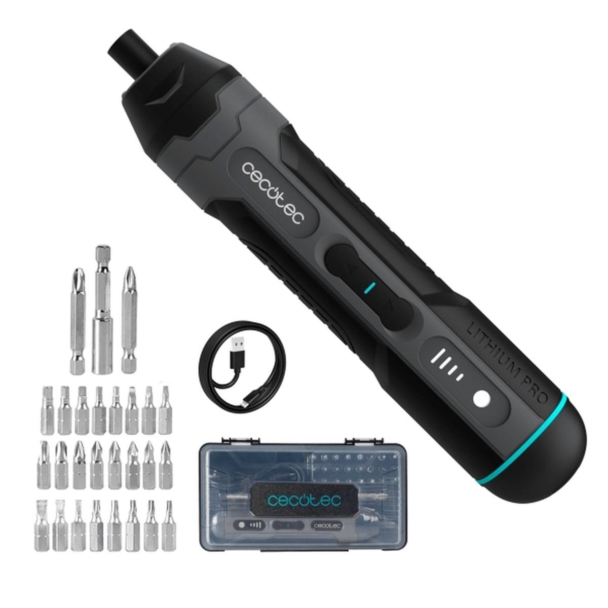 Avvitatore a batteria tascabile Cecotec EasyGyro 3000 - Batteria da 1500 mAh - Luce LED - Accessori inclusi - Diverse impostazioni di coppia - Nero