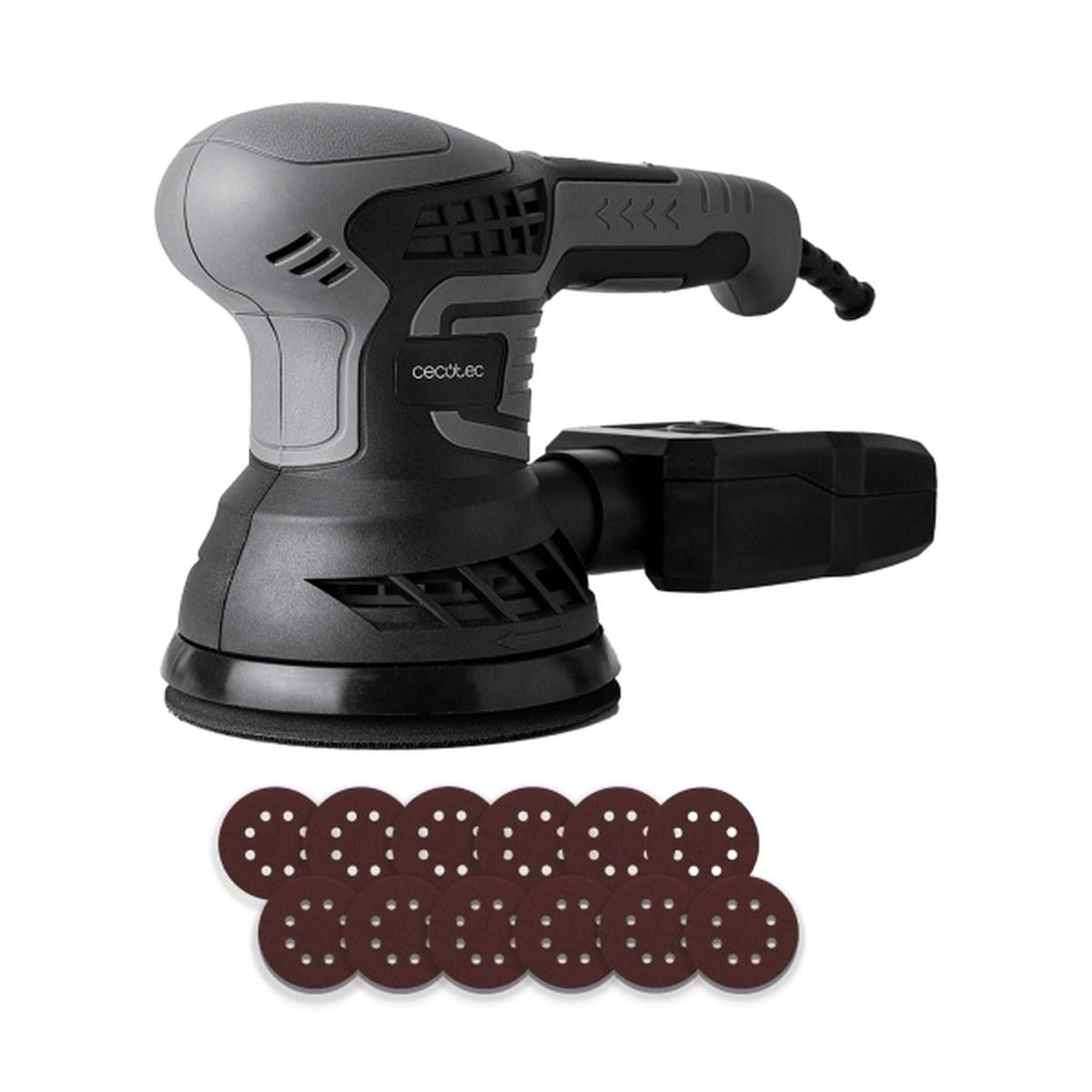 Levigatrice orbitale casuale Cecotec PerfectSurface 350 - 350W - Velocità 13.000 giri/min - Include pezzi di ricambio - Cavo da 3 m - Contenitore per la polvere - Grigio scuro