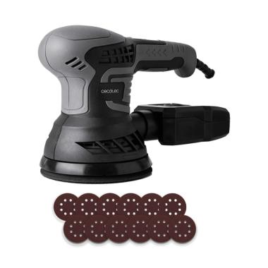 Levigatrice orbitale casuale Cecotec PerfectSurface 350 - 350W - Velocità 13.000 giri/min - Include pezzi di ricambio - Cavo da 3 m - Contenitore per la polvere - Grigio scuro