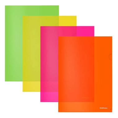 Cartelle Portadodumenti Erichkrause lucide color neon - Formato A4 semitrasparente - Colori assortiti