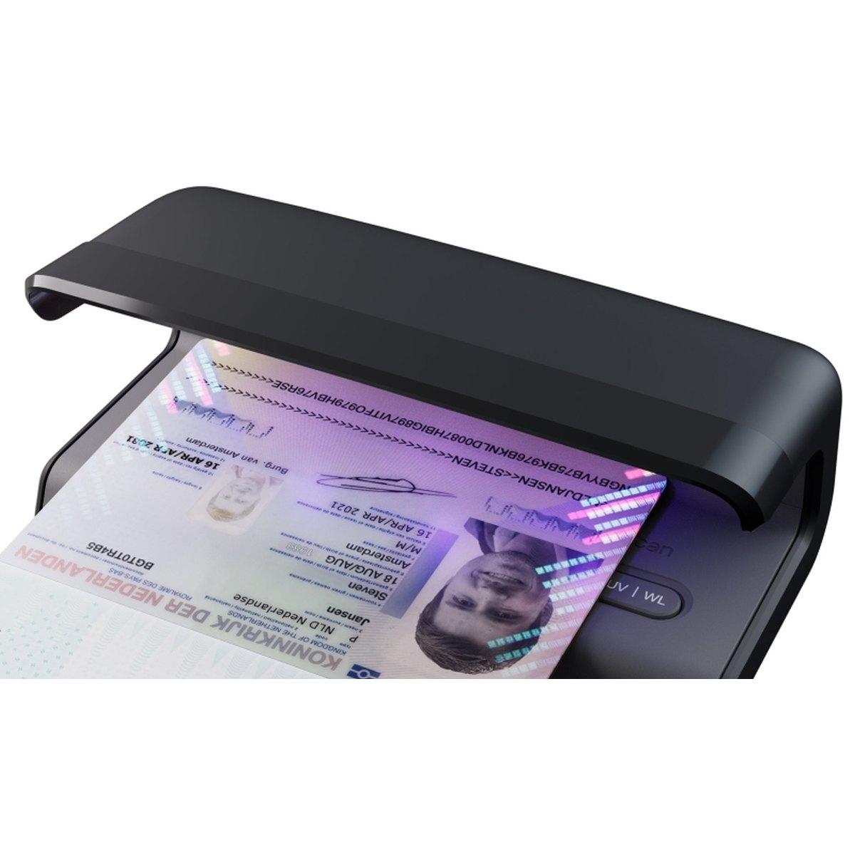 Rilevatore di banconote false Safescan 75 LED UV - Riflettore integrato - Adatto per passaporti, carte d'identità e carte di credito