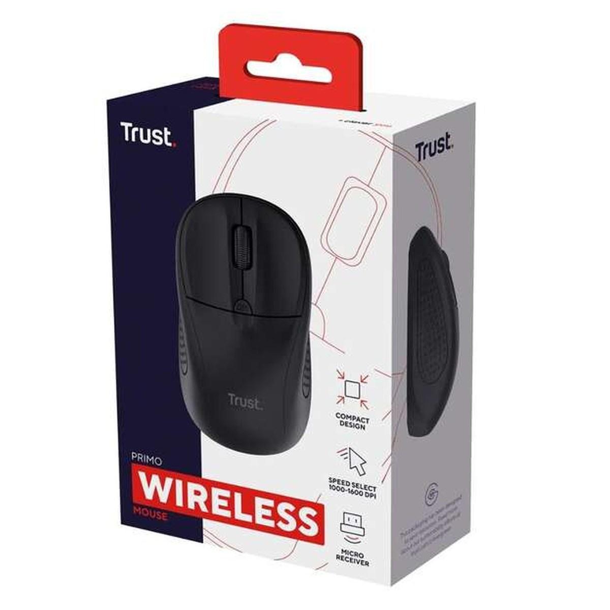 Mouse wireless Trust Primo - 1600 dpi - 4 pulsanti - Nero