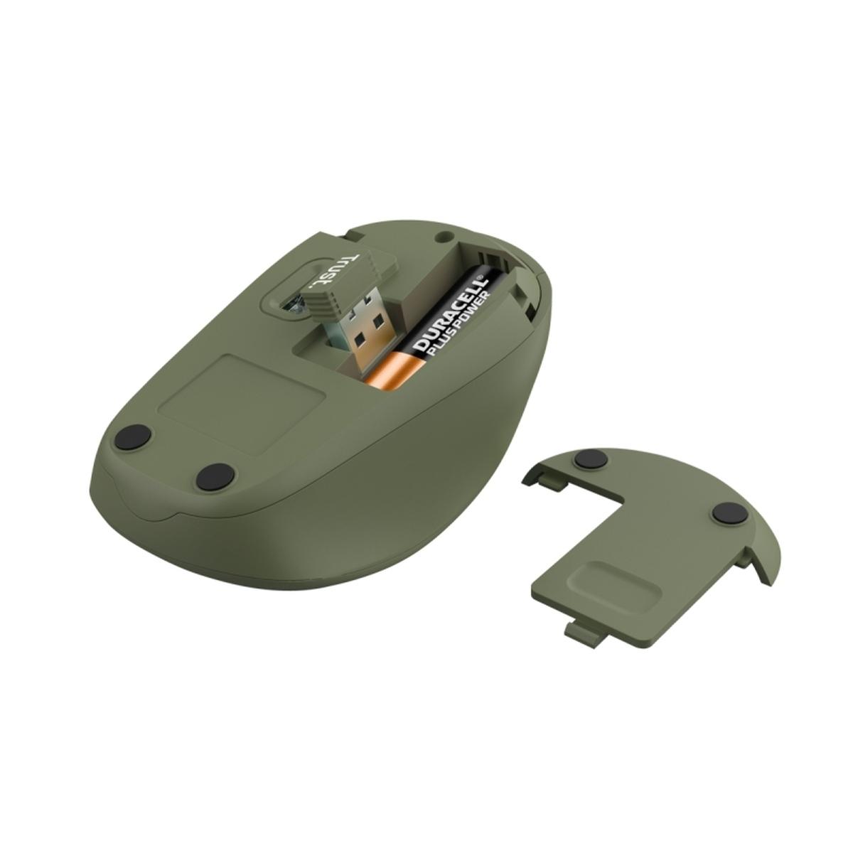 Mouse wireless Trust Ivy+ - 1600 dpi - Compatto - 12 mesi di garanzia - Colore verde