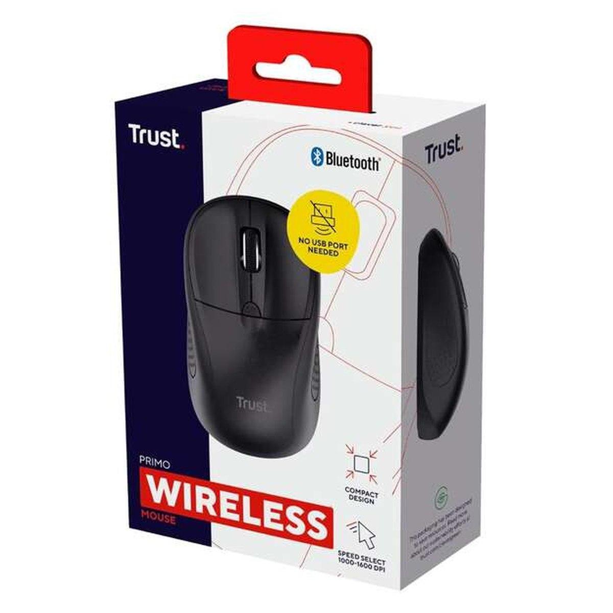Mouse Bluetooth Trust Primo - 1600 dpi - 3 pulsanti - DPI regolabile - Nero