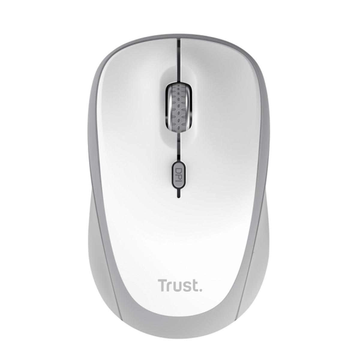 Mouse wireless Bluetooth Trust Ivy+ 1600 dpi - 3 pulsanti - Utilizzo ambidestro - 3 dispositivi - Bianco
