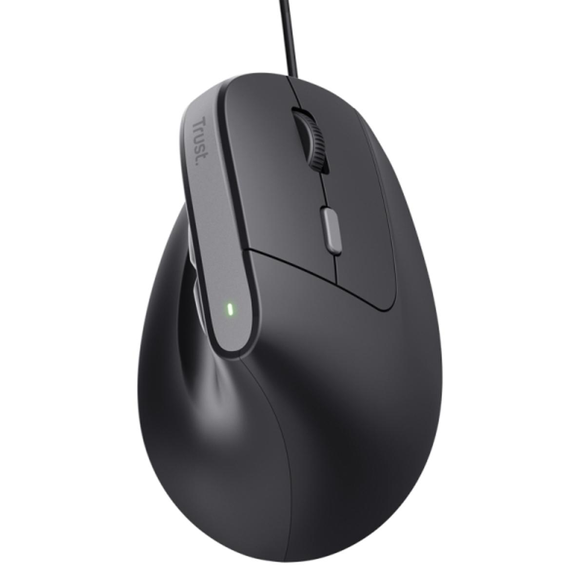 Mouse ergonomico Trust Bayo II - 2400 dpi - 6 pulsanti - Colore nero