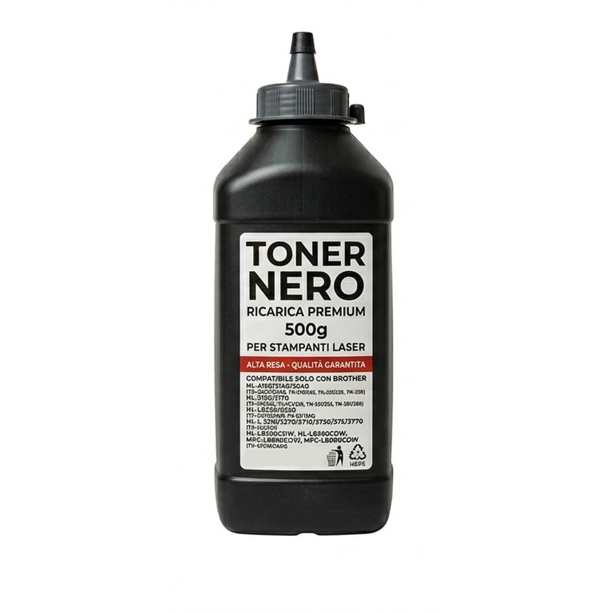 Toner Nero in Bottiglia da 500gr per BROTHER TN243, TN247, TN421