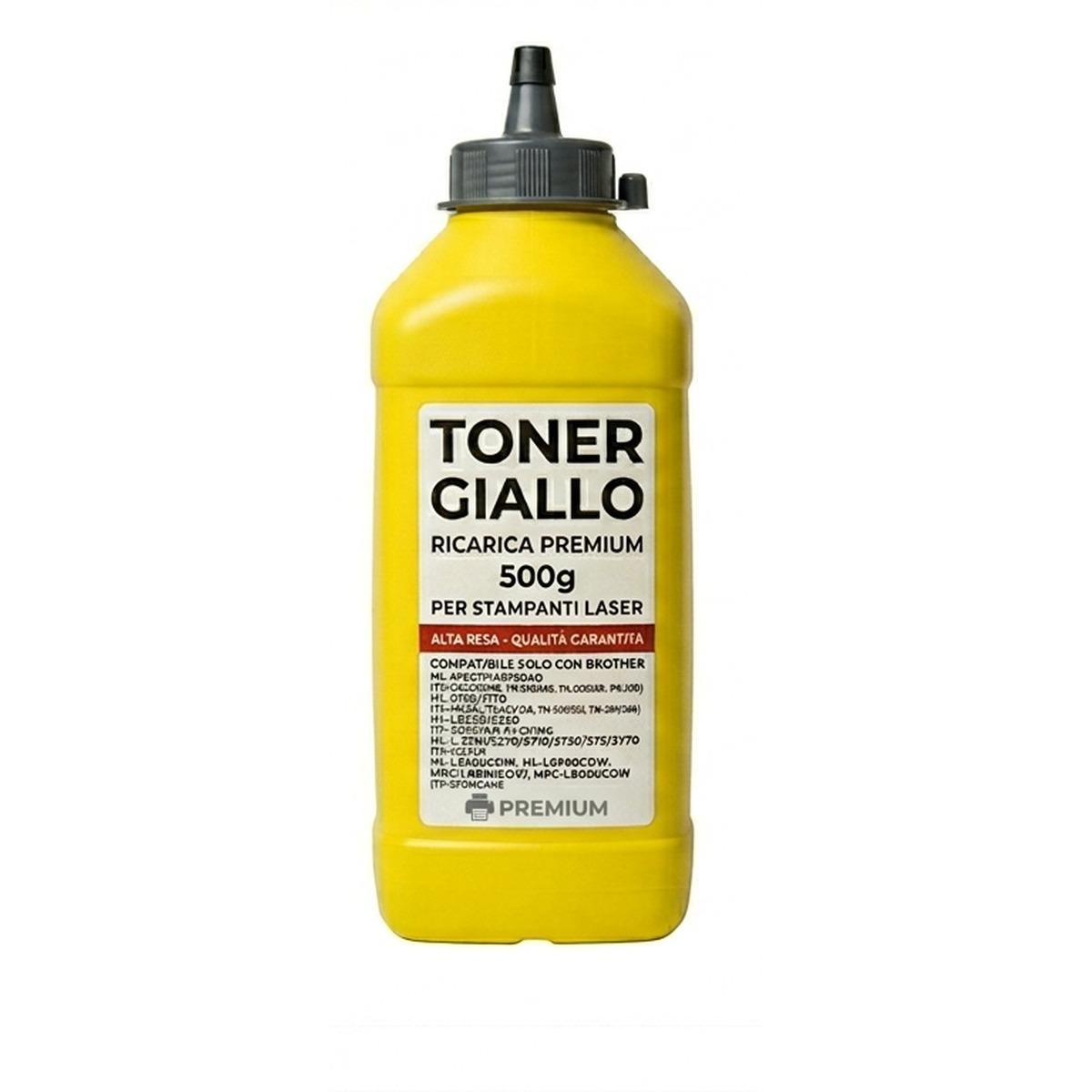 Toner Giallo in Bottiglia da 500gr per BROTHER TN243, TN247, TN421