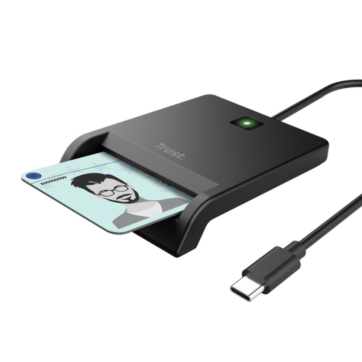 Lettore di smart card USB Trust Primo - Compatibile con DNI 4.0 - eID, eDown e CIE - Nero