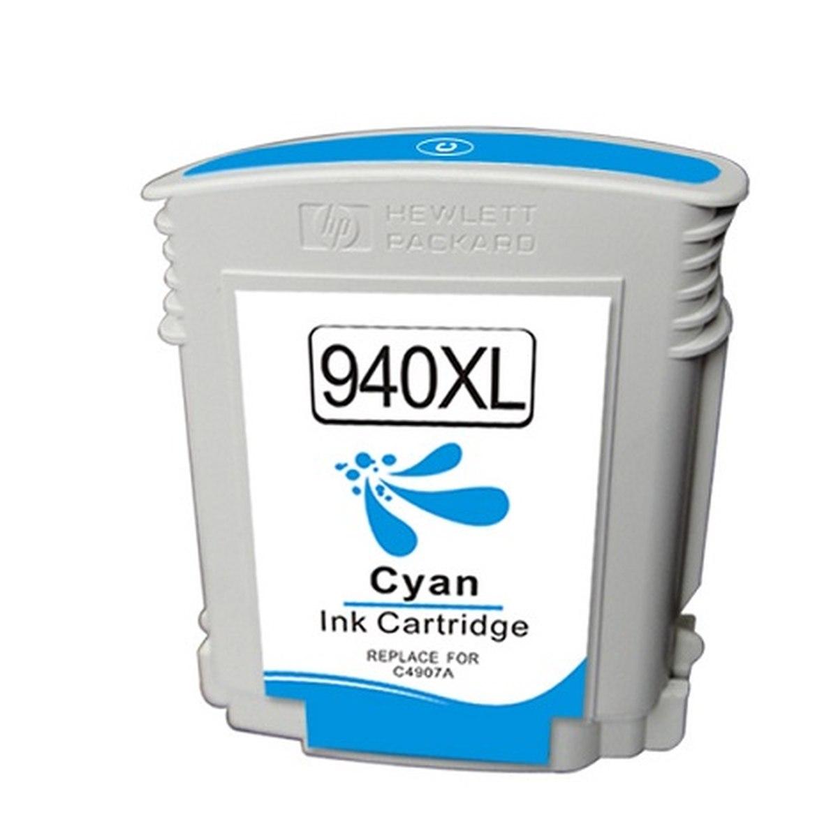 Cartuccia Plotter Rigenerata (C4907AE, 940XL) per HP Officejet Pro 8000 (28ml) CIANO