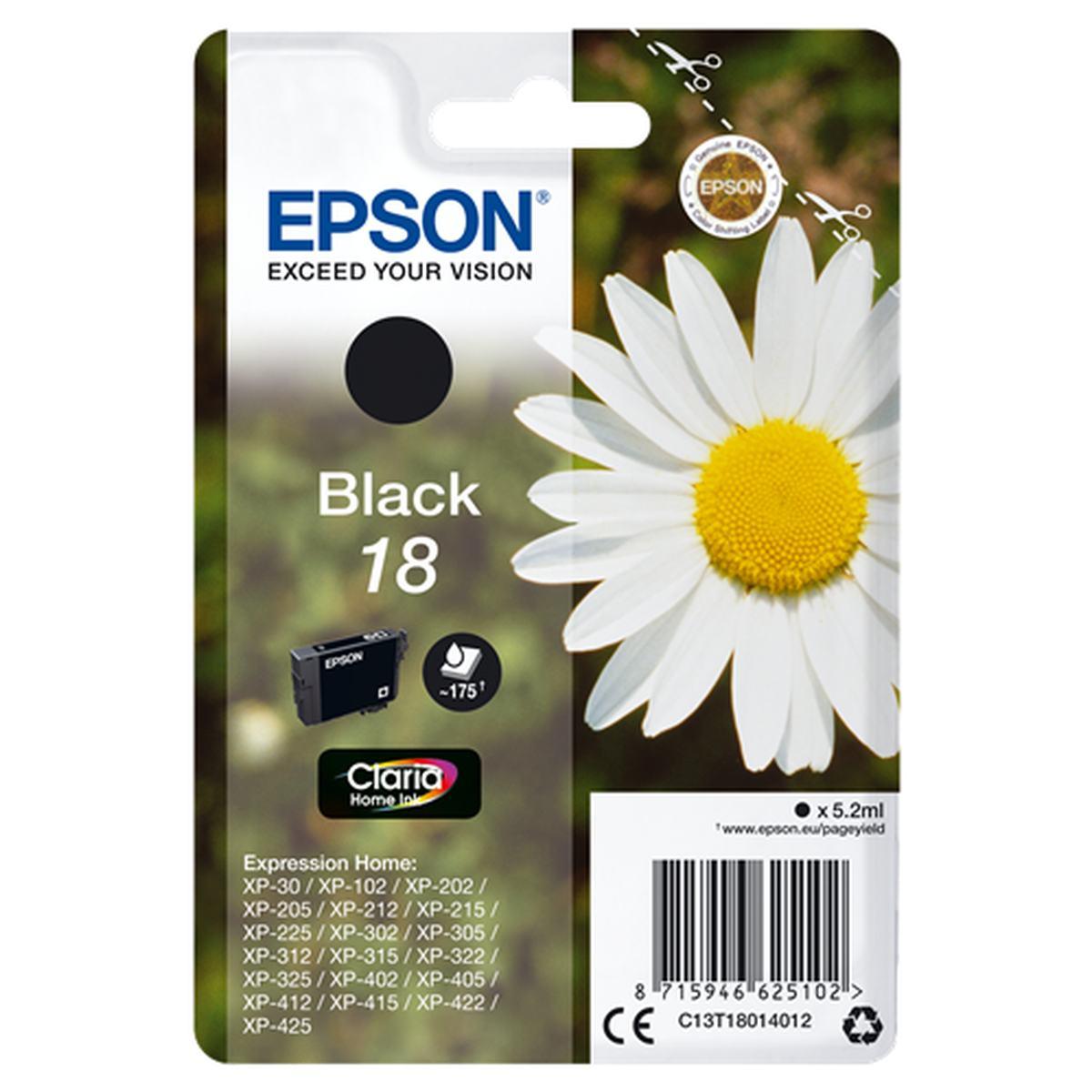 Cartuccia Originale (T1801, C13T18014012) EPSON XP205 (5,2ml) NERO