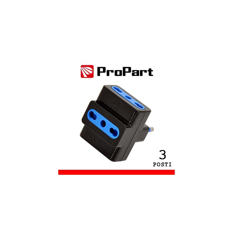 Adattatore 3pos bipasso spina 16A nero