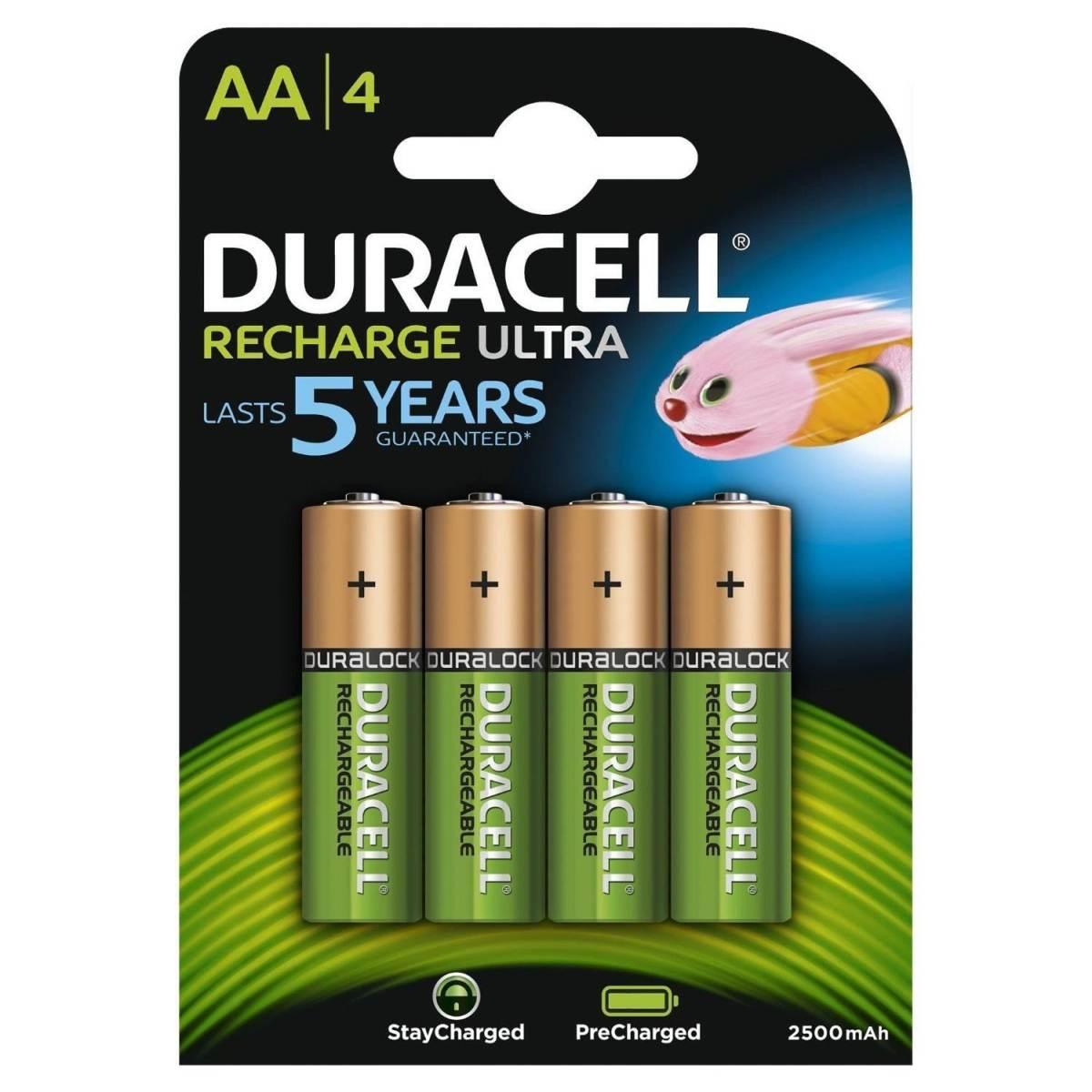 Pile Duracell ricaricabili NiHM AA LR6 1.2V 2500mAh Ultra - Precaricate