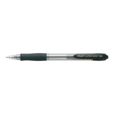Penna sfera a scatto Pilot SuperGrip - Punta rotonda da 1,0 mm (12pz) NERO