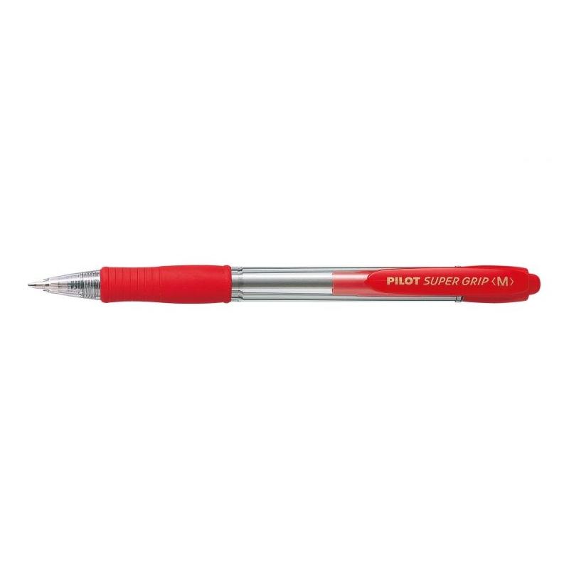 Penna sfera a scatto Pilot SuperGrip - Punta rotonda da 1,0 mm ROSSA