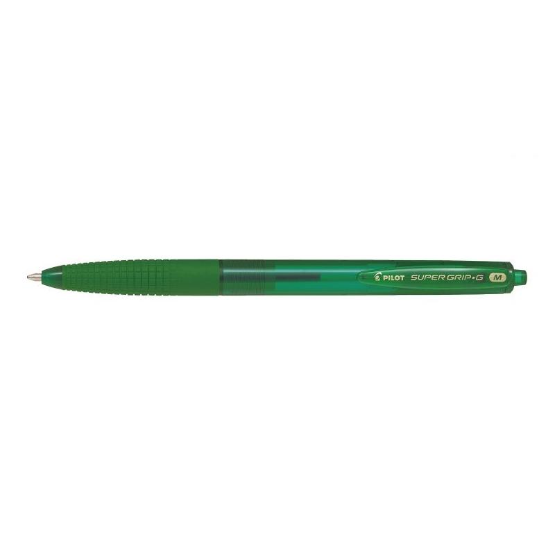 Penna sfera a scatto Pilot SuperGrip G - Punta tonda 1,0 mm - Corsa 0,4 mm Verde
