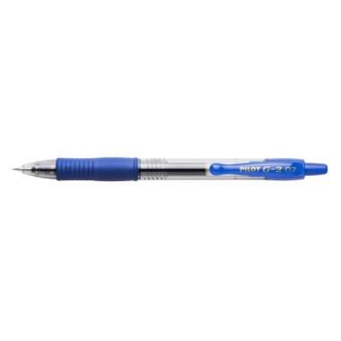 Penna gel a scatto Roller G2 Pilot - Punta tonda da 0,7 mm - Corsa 0,4 mm - BLU