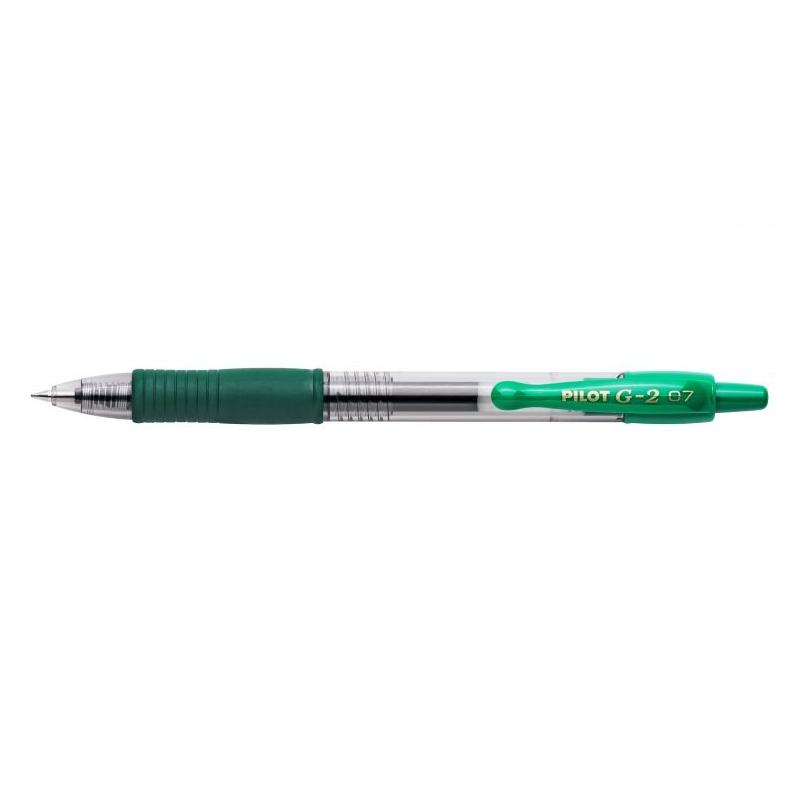 Penna gel a scatto Roller G2 Pilot - Punta tonda da 0,7 mm - Corsa 0,4 mm - VERDE