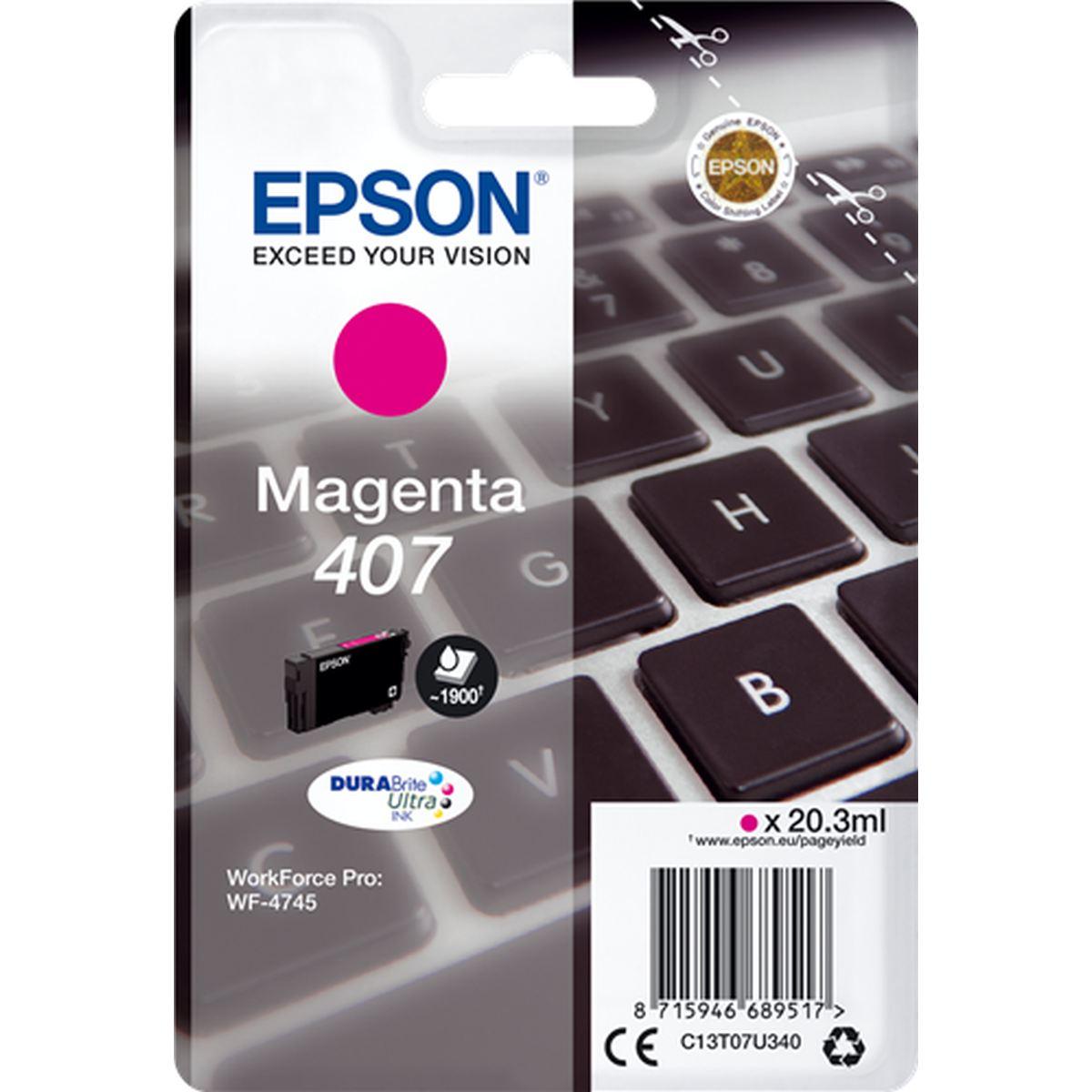 Cartuccia Originale (C13T07U340, 407) EPSON WF-4745 (1,9K) MAGENTA