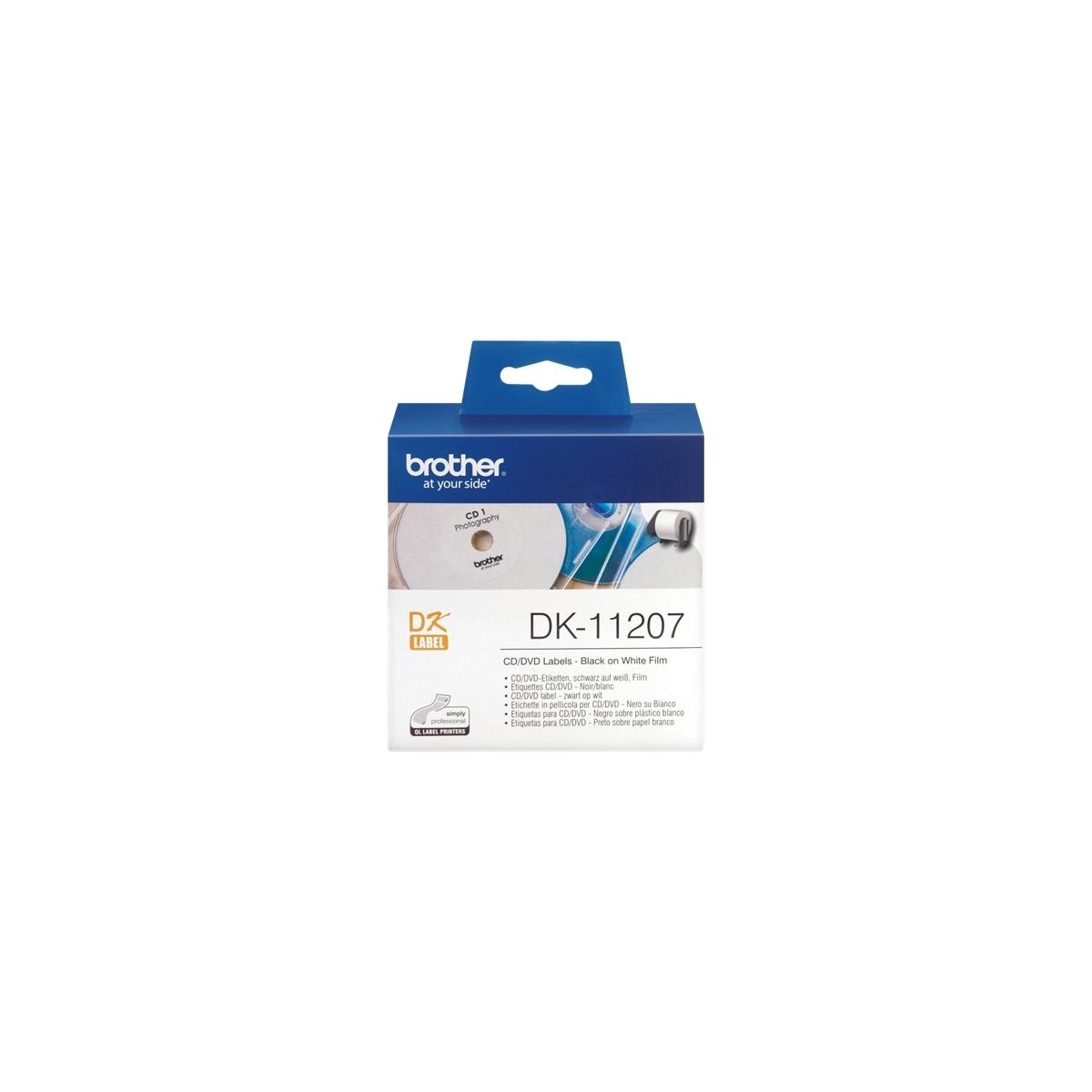 Etichette Originali BROTHER P-Touch (DK-11207) (CD, DVD) 58mm (100pz)