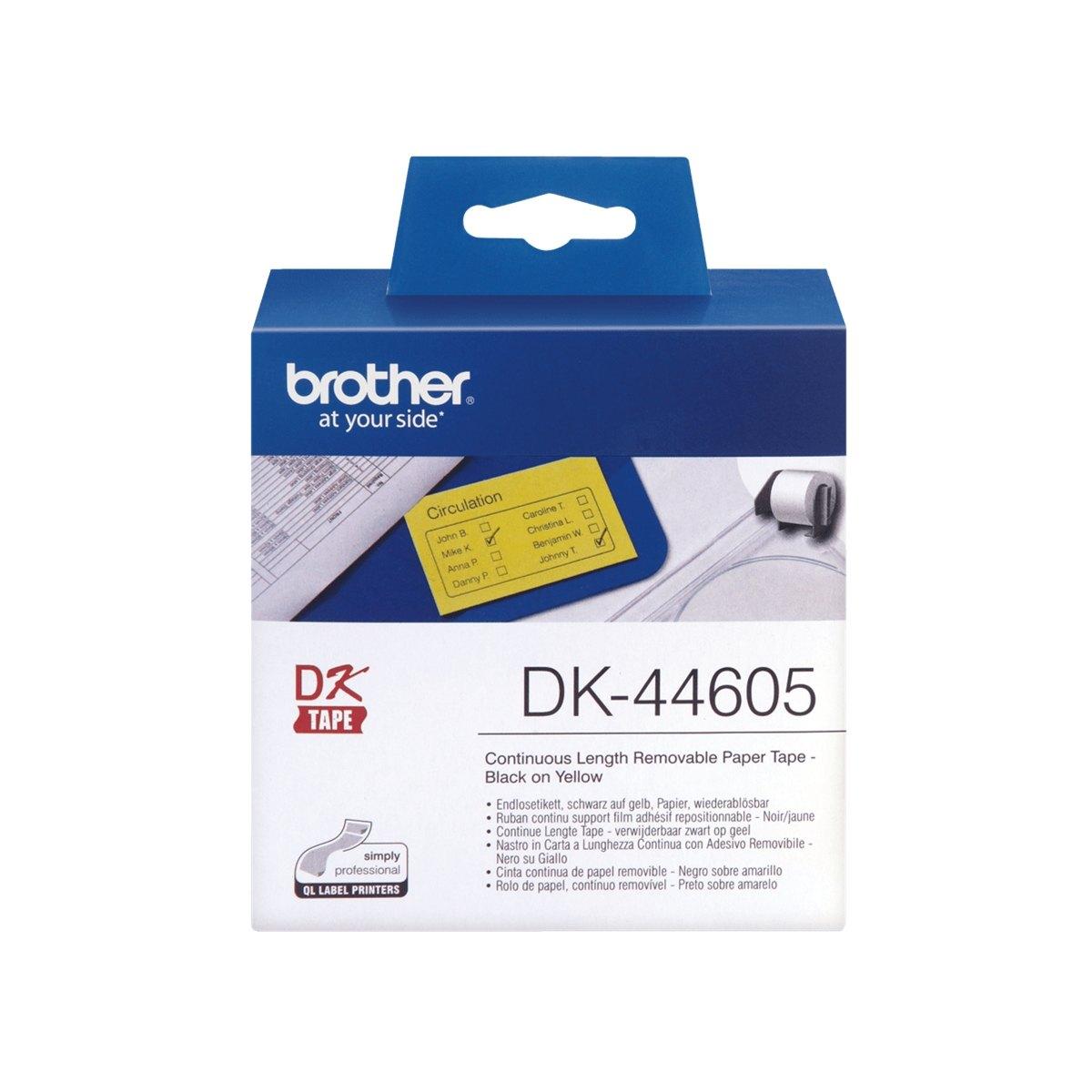 Etichette Originali BROTHER P-Touch (DK-44605) (62x30.48mt) GIALLO modulo continuo