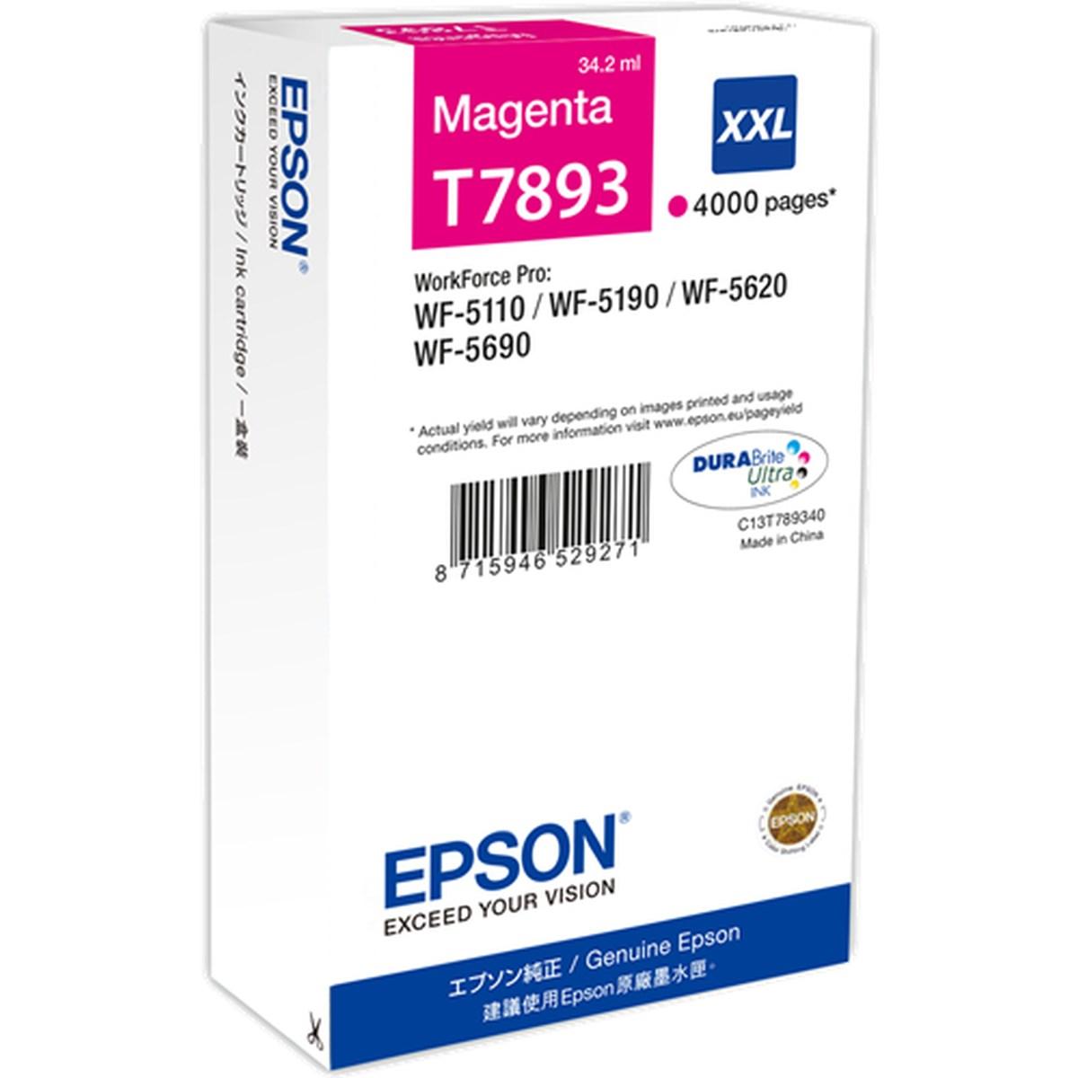 Cartuccia Originale Epson (T7893) WorkForce Pro WF5620DWF | 34ml | MAGENTA