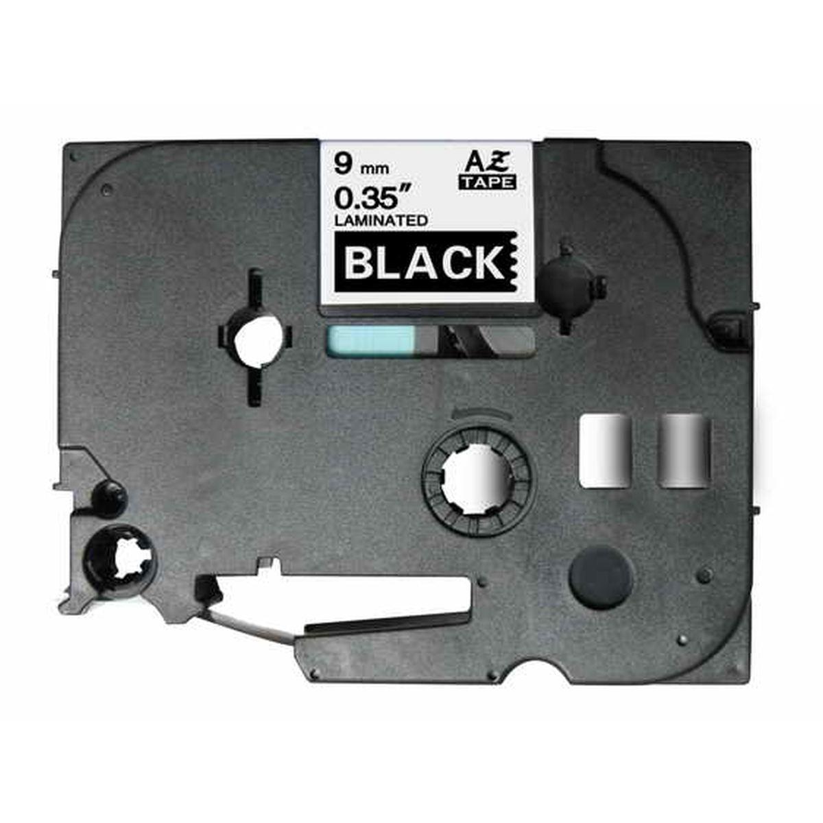 Nastro Compatibile Laminato Bianco su Nero (9mm X 8m) per BROTHER TZe-325